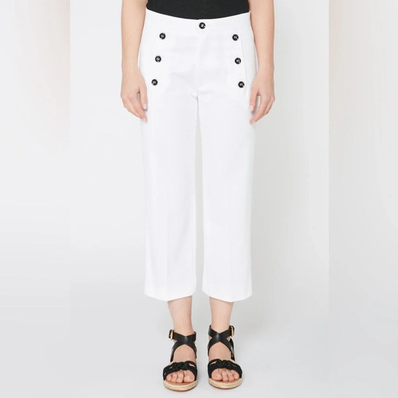 ISABEL MARANT ETOILE‎ Macey Three Button Cropped Pants in White - Picture 1 of 11